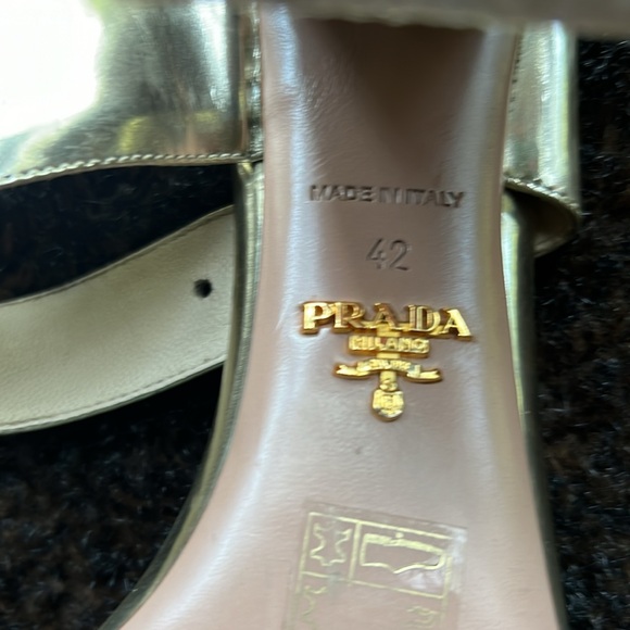 PRADA - Metallic Leather Sandals Size: 12 | IT 42 - Picture 10 of 12